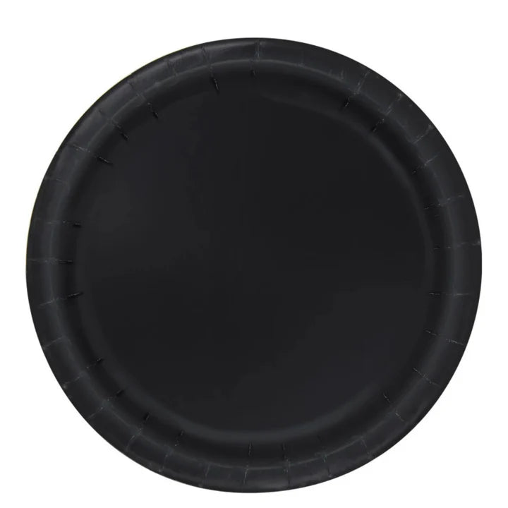 Black 9in Paper Plates 50ct