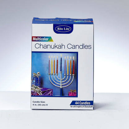 Chanukah Candles - Multicolored 44ct