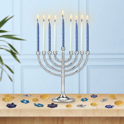 Premium Chanukah Candles - Frosted Blue and White 45ct