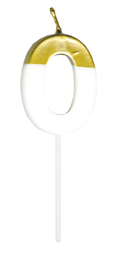 Number Candle Gold Dipped