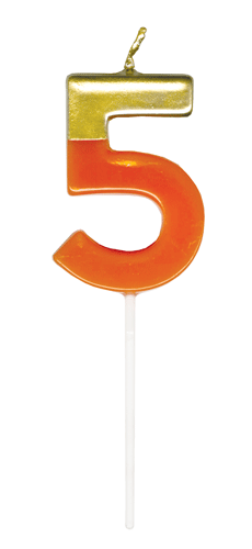 Number Candle Gold Dipped