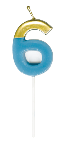 Number Candle Gold Dipped