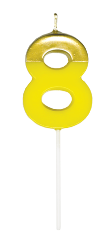 Number Candle Gold Dipped
