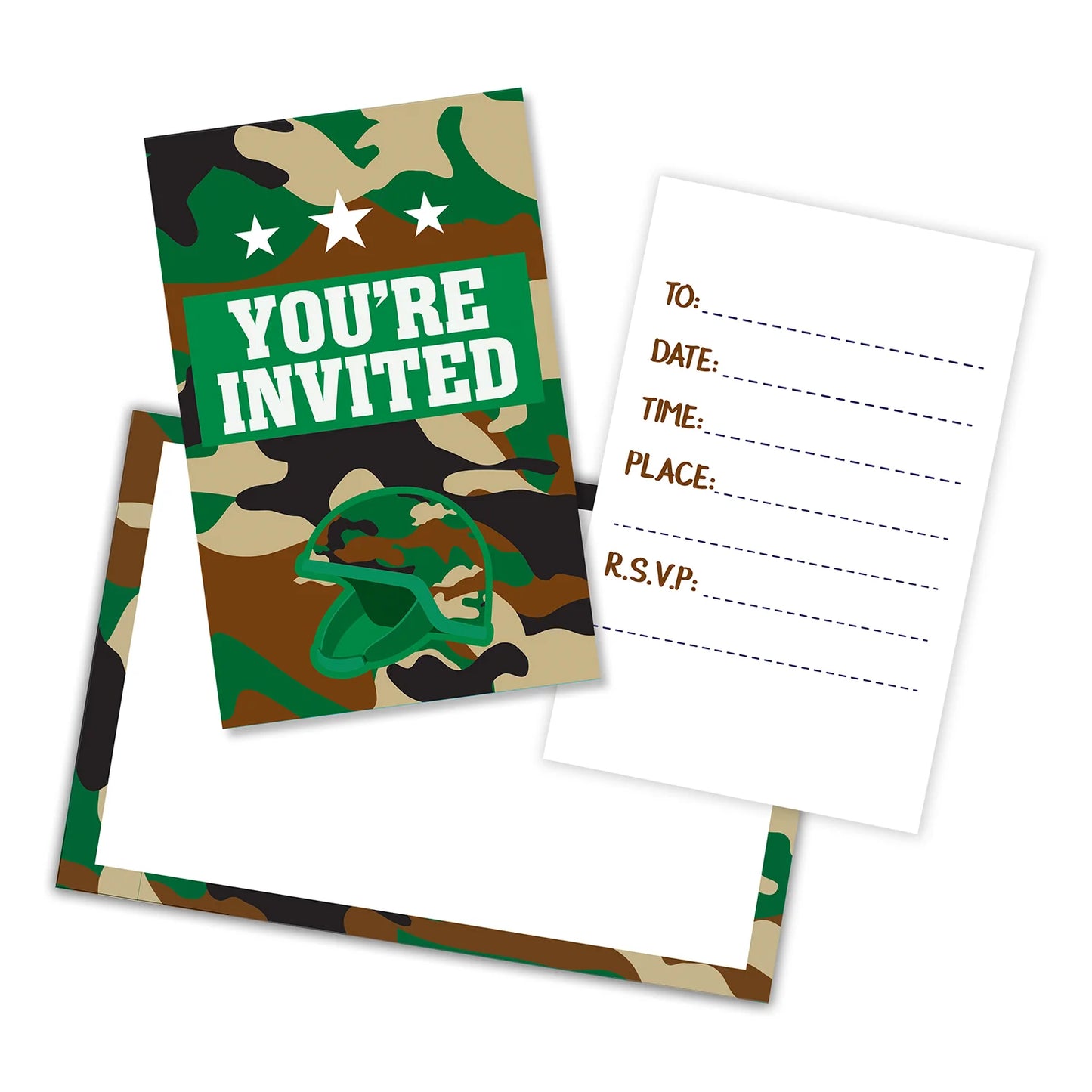 CAMO Party Invitations 8ct