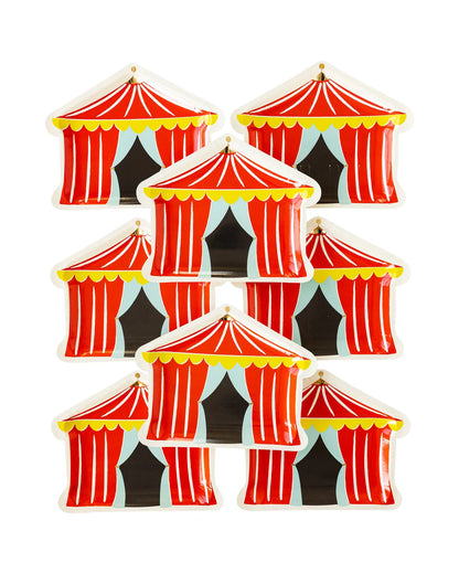 Carnival Tent Shaped Plates 8ct
