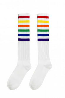 Rainbow Knee High Striped Socks