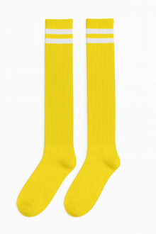 Yellow Knee High Striped Socks