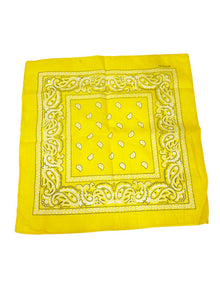 Yellow Paisley Bandana 20x20in