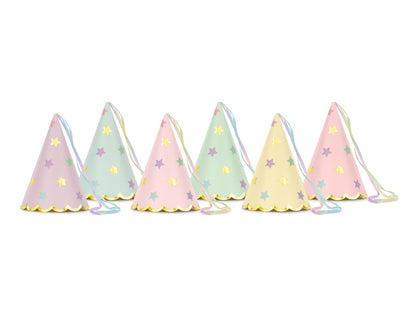 Party Hats Stars Mix 6ct