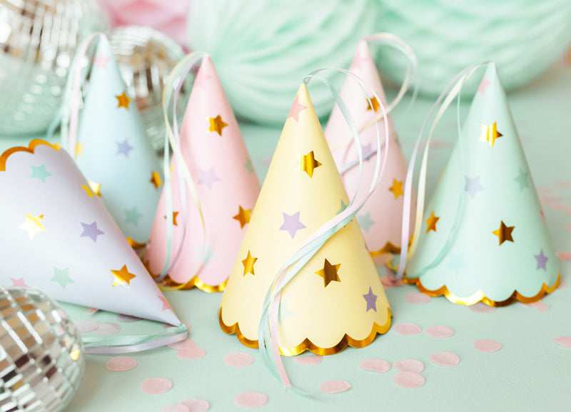 Party Hats Stars Mix 6ct