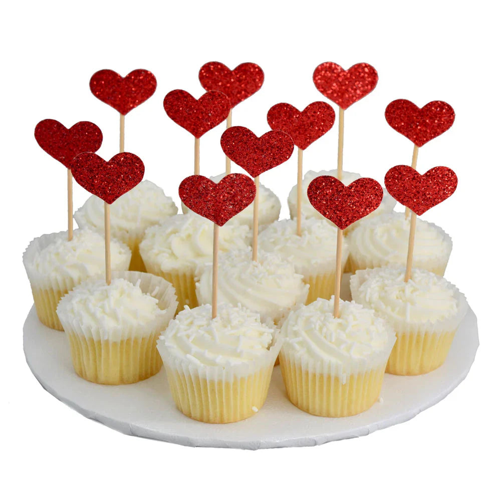 Red Hearts Party Picks 12ct