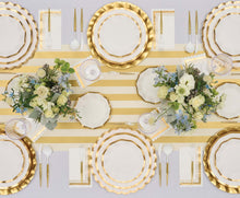 White and Gold Wavy 8in Salad/Dessert Plates 8ct