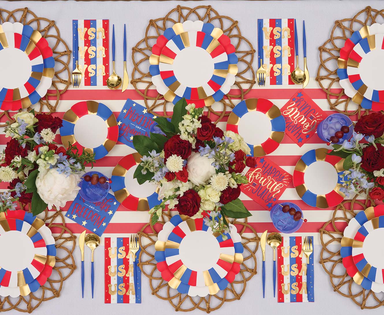 Modern Patriotic 8in Salad/Dessert Plates 8ct