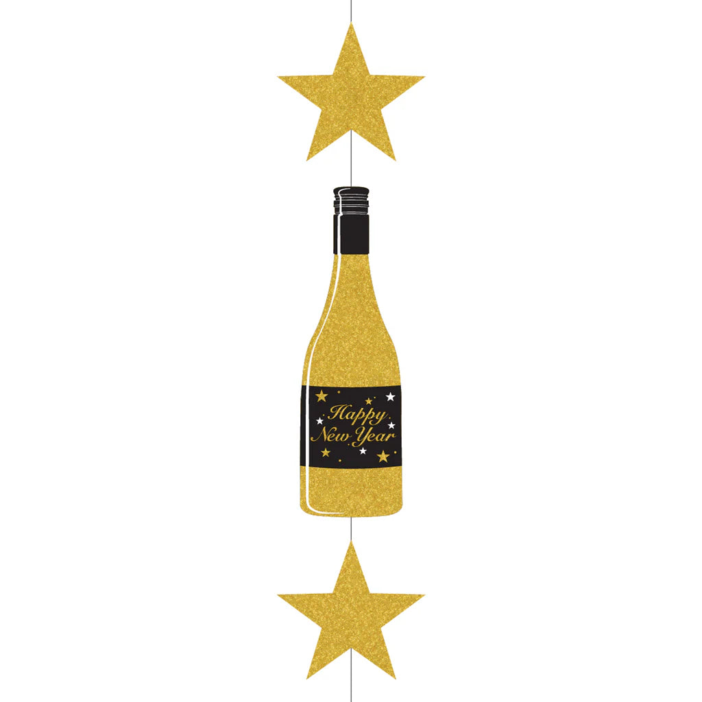 NYE Hanging Champagne Bottle Decoration
