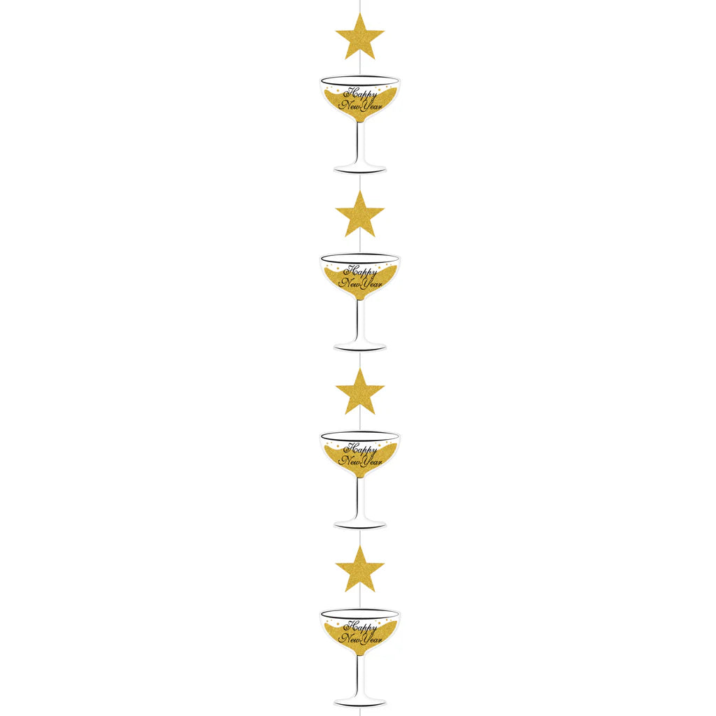 NYE Hanging Champagne Glass Decoration