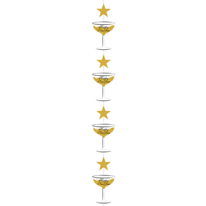 NYE Hanging Champagne Glass Decoration