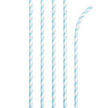 Striped Paper Straws 24ct - Patel Blue