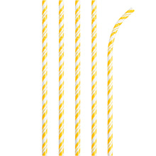 Striped Paper Straws 24ct - Yellow
