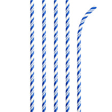 Striped Paper Straws 24ct - Blue