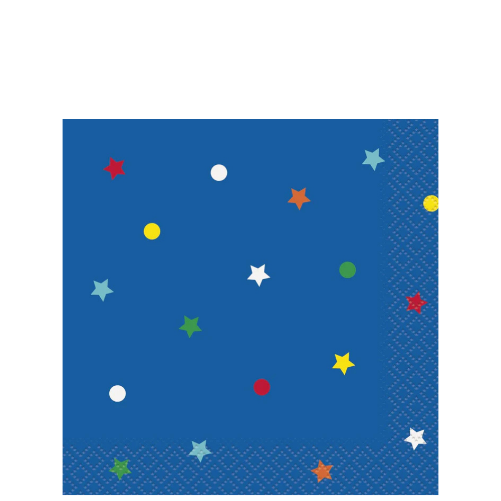 Dots & Stars Birthday Beverage Napkins 16ct