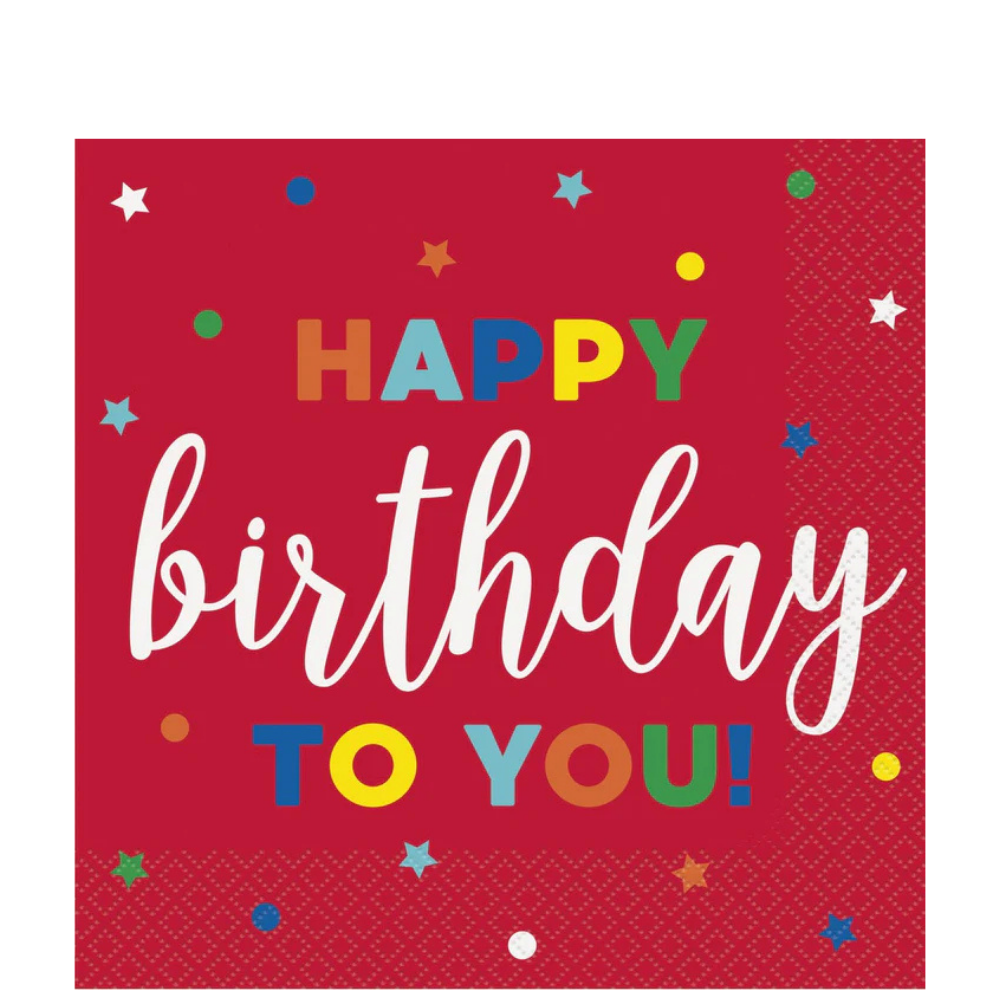 Dots & Stars Birthday Lunch Napkins 16ct