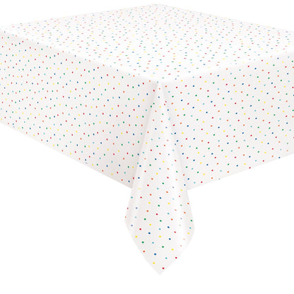Dots and Stars Birthday Rectangular Plastic Table Cover 54in x 84in
