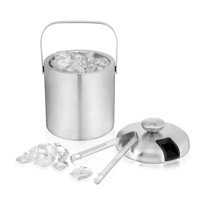 Double Walled Stainless Steel Ice Bucket with Tongs