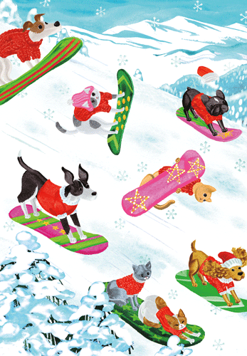 Off Leash Christmas Specialty Card 6in