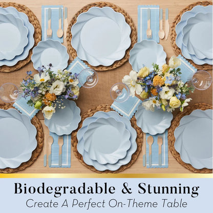 Sky Blue Eco 12in Dinner Plates 8ct