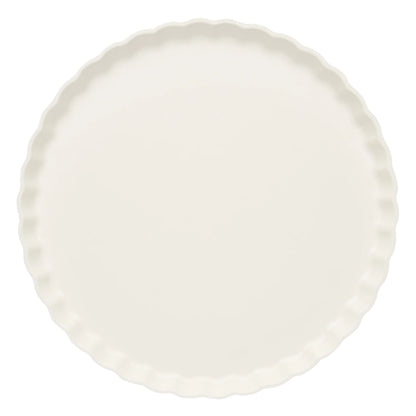 White Eco Pleated 11in Dinner Plates 8ct