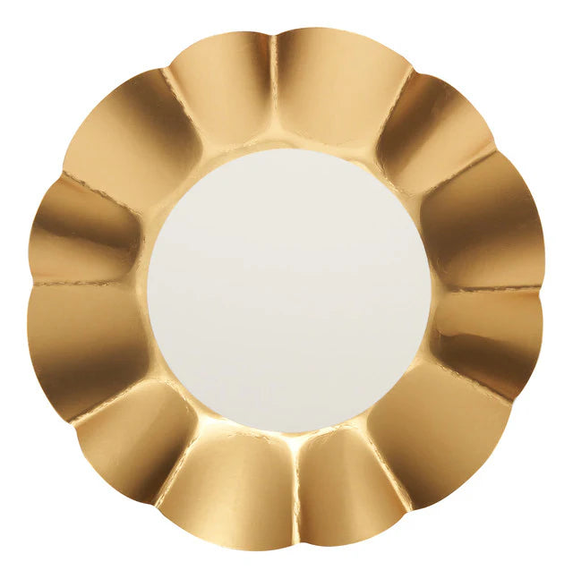 Gold and White 6.5in Scalloped Appetizer/Dessert Bowls 8ct