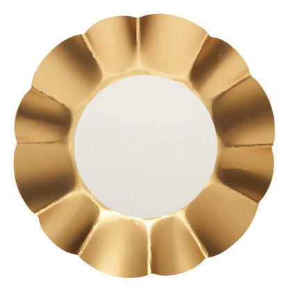 Gold and White 6.5in Scalloped Appetizer/Dessert Bowls 8ct