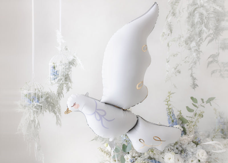 #S07 Foil White Dove 39in Balloon