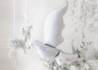 #S07 Foil White Dove 39in Balloon