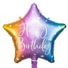 #076 Happy Birthday Rainbow Star 18in Balloon