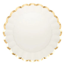 Gold and White 12.75in Scalloped Charger Plates 8ct