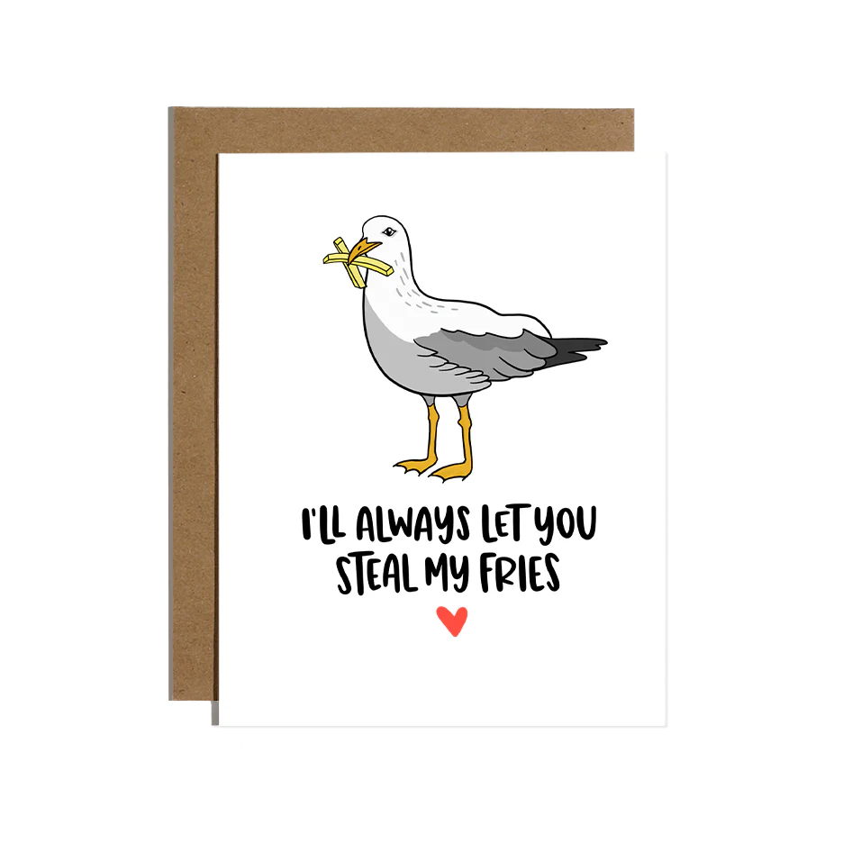 Seagull Steal Fries Love Card