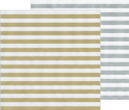 Roll Wrap - Club Stripe Gold/Silver Reversible 30”x8’