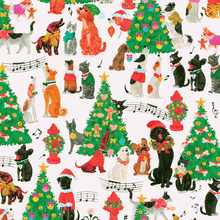Caroling Pets Roll Gift Wrap 30 Inch X 8ft