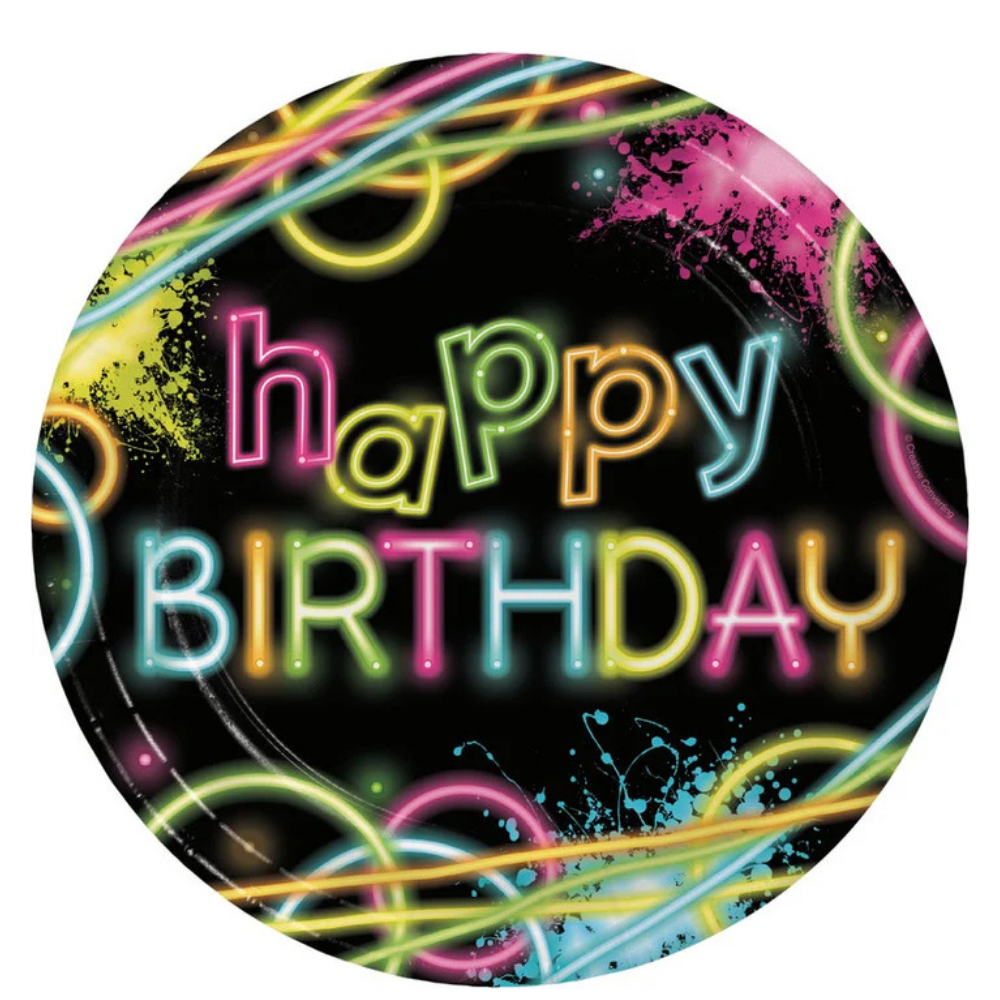Glow Party 9in Dinner Plates 8ct