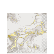 Gold Foil Marble Beverage Napkins 16ct