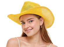 Yellow Burlap Cowboy Hat