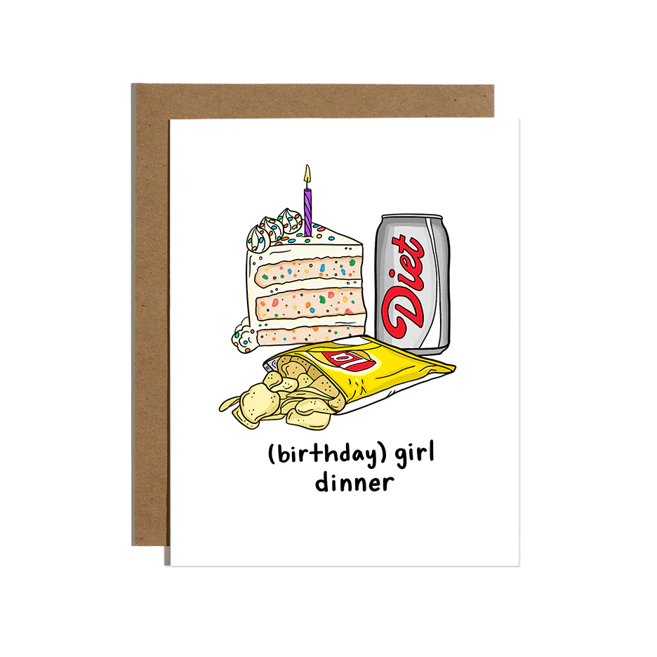 Girl Dinner Birthday Card