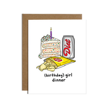 Girl Dinner Birthday Card