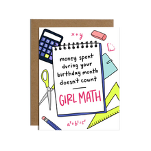 Girl Math Birthday Card