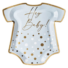Hey Baby Blue 8in Onesie Salad/Dessert Plates 8ct