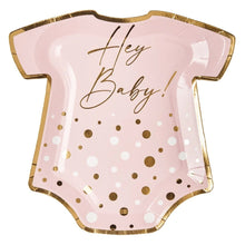 Hey Baby Pink 8in Onesie Salad/Dessert Plates 8ct