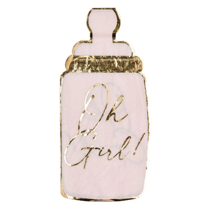Hey Baby Pink Baby Bottle Guest Towels 16ct
