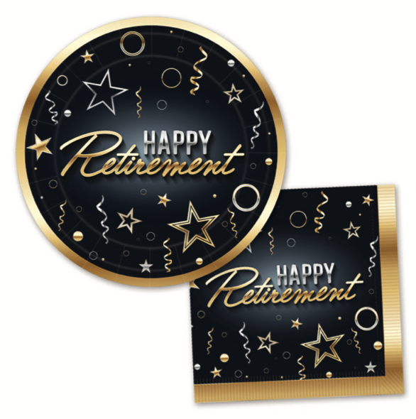 Happy Retirement 9in Dinner Plates 8ct