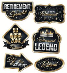 Happy Retirement Cutouts 6ct